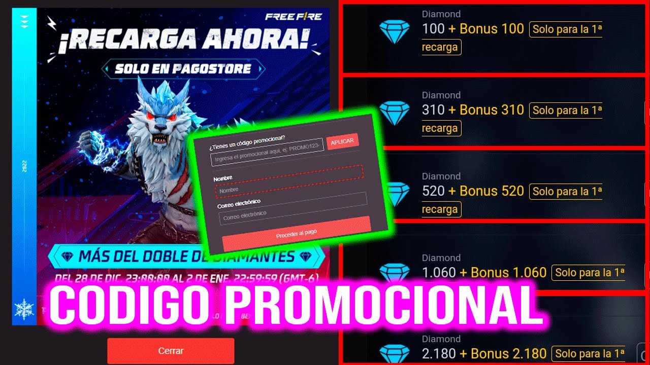 existen codigos promocionales para free fire